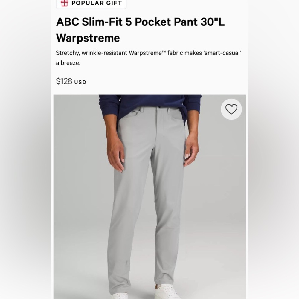 Lululemon ABC Slim-Fit 5 Pocket Pant